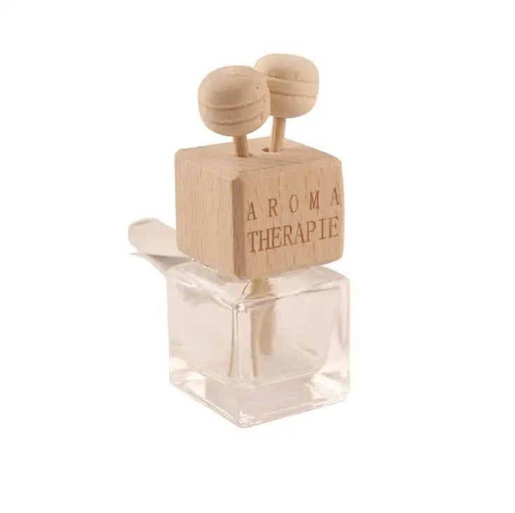 8ml Car Air Conditioner Square Glass Perfume Bottle with Air Outlet Clip Crown Cap Sealing Type