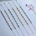 925 Sterling Silver Women's Bracelet Unique Natural Gemstone Rhodium and Gold Plated Handmade DIY Maker Kit for Gift