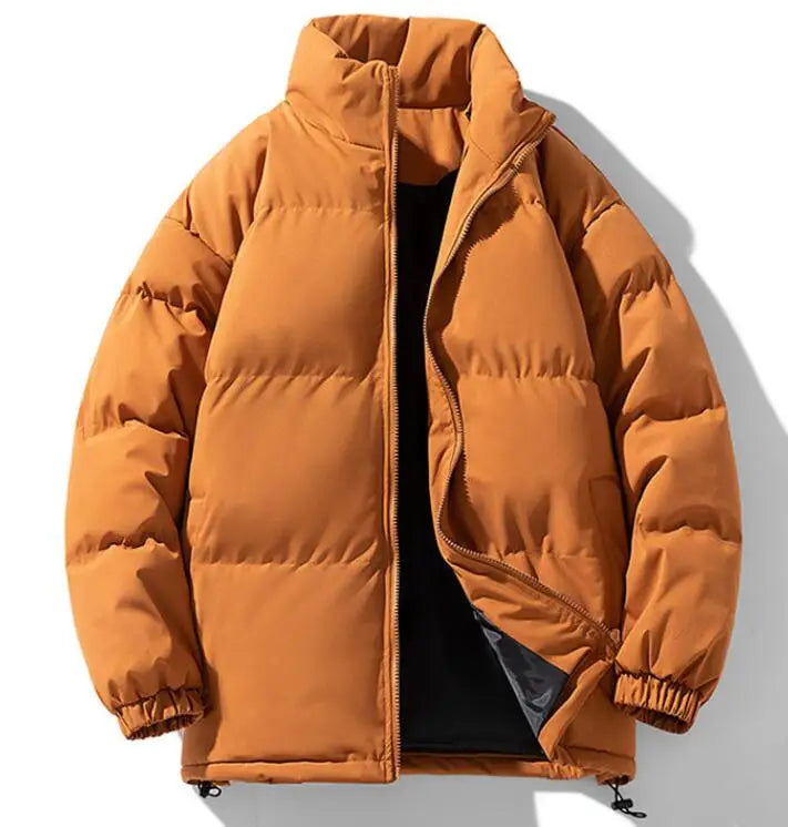 Fashion Couple Winter Thick Cotton Stand up Collar Loose Casual Down Jacket Cotton Trendy Cotton Men's Coat