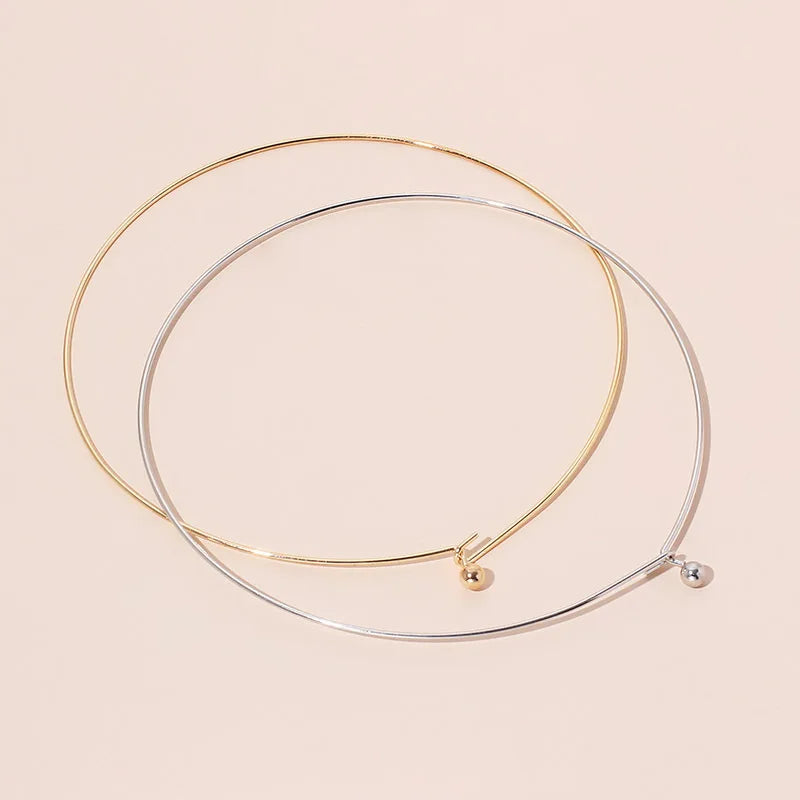 Wholesale DIY Silver Gold Plated Wire Choker Necklace