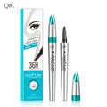 QIC Brand New Eyebrow Pencil Waterproof Fork Tip Eyebrow Tattoo Pen 4 Head Fine Sketch Liquid Eyebrow Enhancer Dye Tint Pen