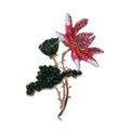 MM0874 Fashion Rhinestones Flower Brooches Women Lotus Flower Brooch Pin Wholesale