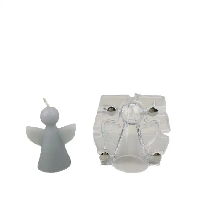 HY Plastic 3D Angel Candle Mold with Fixing Screws for Craft Fondant Resin Epoxy Wax
