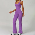New Fashion Yoga One Piece Jumpsuit Gym Workout Sports Backless Gym Flare Leggingss Jumpsuits for Women