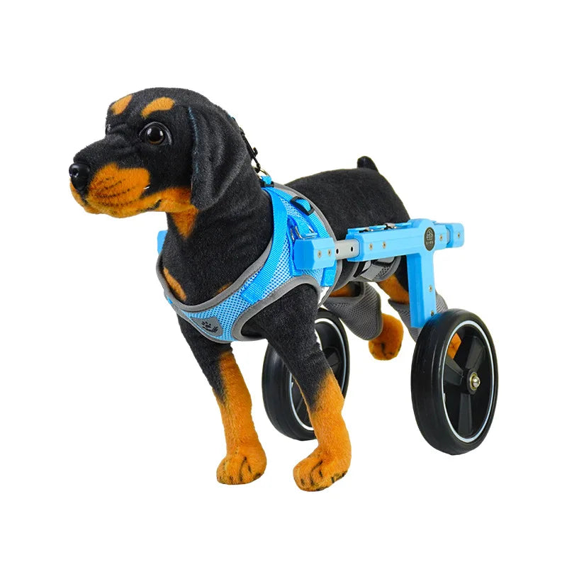 USMILEPET Metal Dog Wheelchair Four Rear Leg Support Wheels Outdoor Pet Assistive Car Walker for Cats Dogs Hind Limb