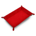 Eco Friendly Rectangle PU Leather and Felt Custom Logo Dice Storage Tray With Snaps for Desk