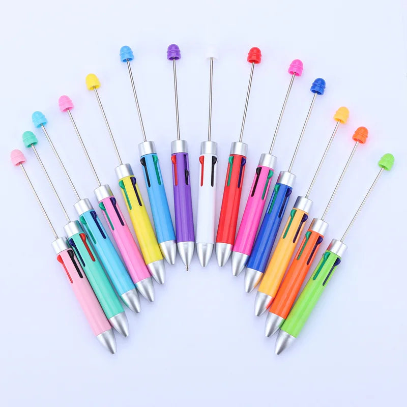 4-in-1 Multi-DIY for Beaded Ballpoint Pens Cute Metal Bead Gift Refills Blanks for DIY Charms