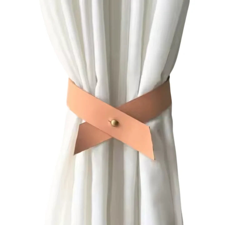 Minimalist Modern Leather Curtain Tie Back Curtain Holdbacks Genuine Leather Tiebacks Simple Holdbacks for Draperies