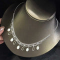 New Lace Bean Necklace Collarbone Chain 7mm Natural Freshwater Rice Shaped Pearl Necklace for Brides
