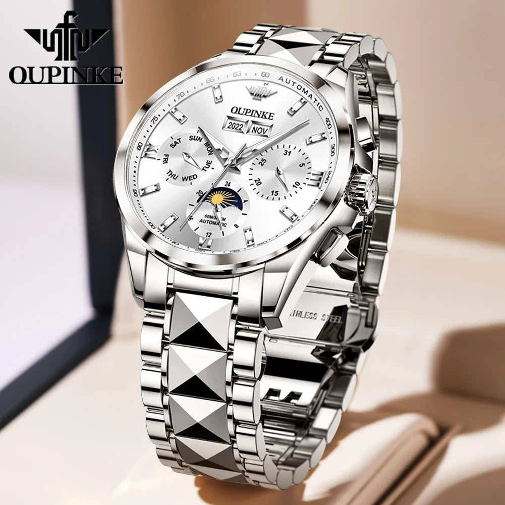 OUPINKE 3201 Watches Automatic Men Luxury Tourbillon Mechanical Luxury Brand Wrist Stainless Steel Business Automatic Watches