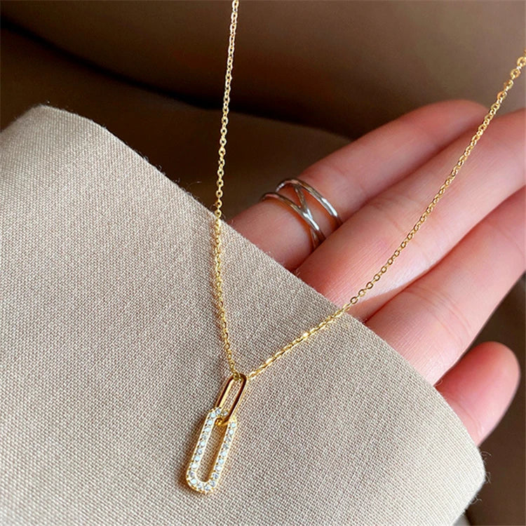 2025 Designer Jewelry Initial S925 Rhodium Plating Double Lock Pendant Charm Necklace