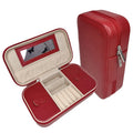 Wholesale Portable Travel Jewelry Case Leather Storage Organizer Box Rings Earrings Necklaces 18x10x5.5cm Multi-color Handmade