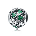 2022 Fashion 100% 925 Sterling Silver Lucky Shamrock Beads Fit Charm Bracelet & Necklace Women Delicate Jewelry Making SCC964