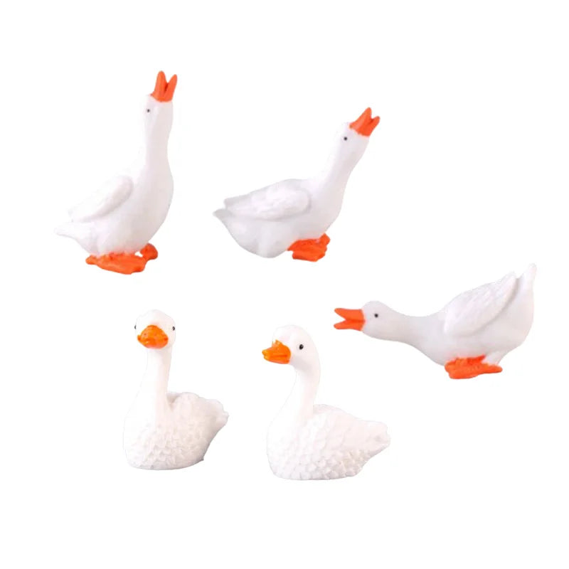 Hot Sale Souvenir Diy Accessories White Goose 3d Artificial Animal Resin Charm