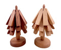 Wooden Placemats Cup Pad Heat Resistant Place Mats 4PCS Tree Design Holder Table Placemat Decorating Table Mat Pot Pad Wooden