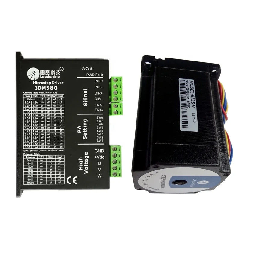 Leadshine 57 Stepper Motor 573S15 & 3-Phase Stepper Driver 3DM580 for Co2 Laser Cutting Machine