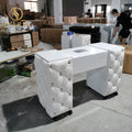 Modern Nail Station Manicure Suitcase Table with Drawer Commercial Salon Furniture Marble Top Optional Color Mall Use