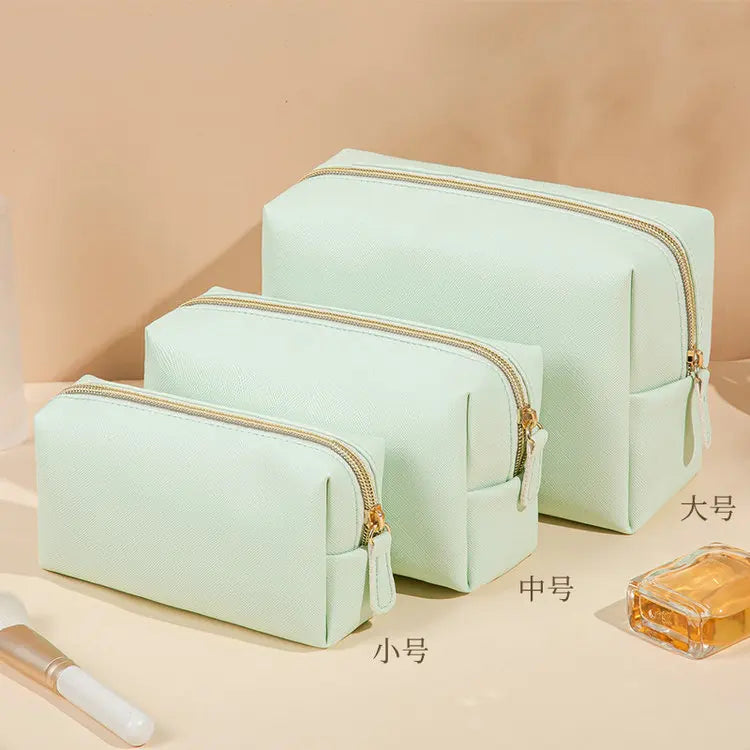 Wholesale PU Leather Cotton Nylon Portable Large Travel Cosmetic Bag Pouch Box Case Custom Logo Cheap Make-Up Makeup Men Women
