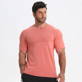 Quick Dry Soft Shirt Elastic Workout Sport Muscle Fit Athletic t Shirt for Men