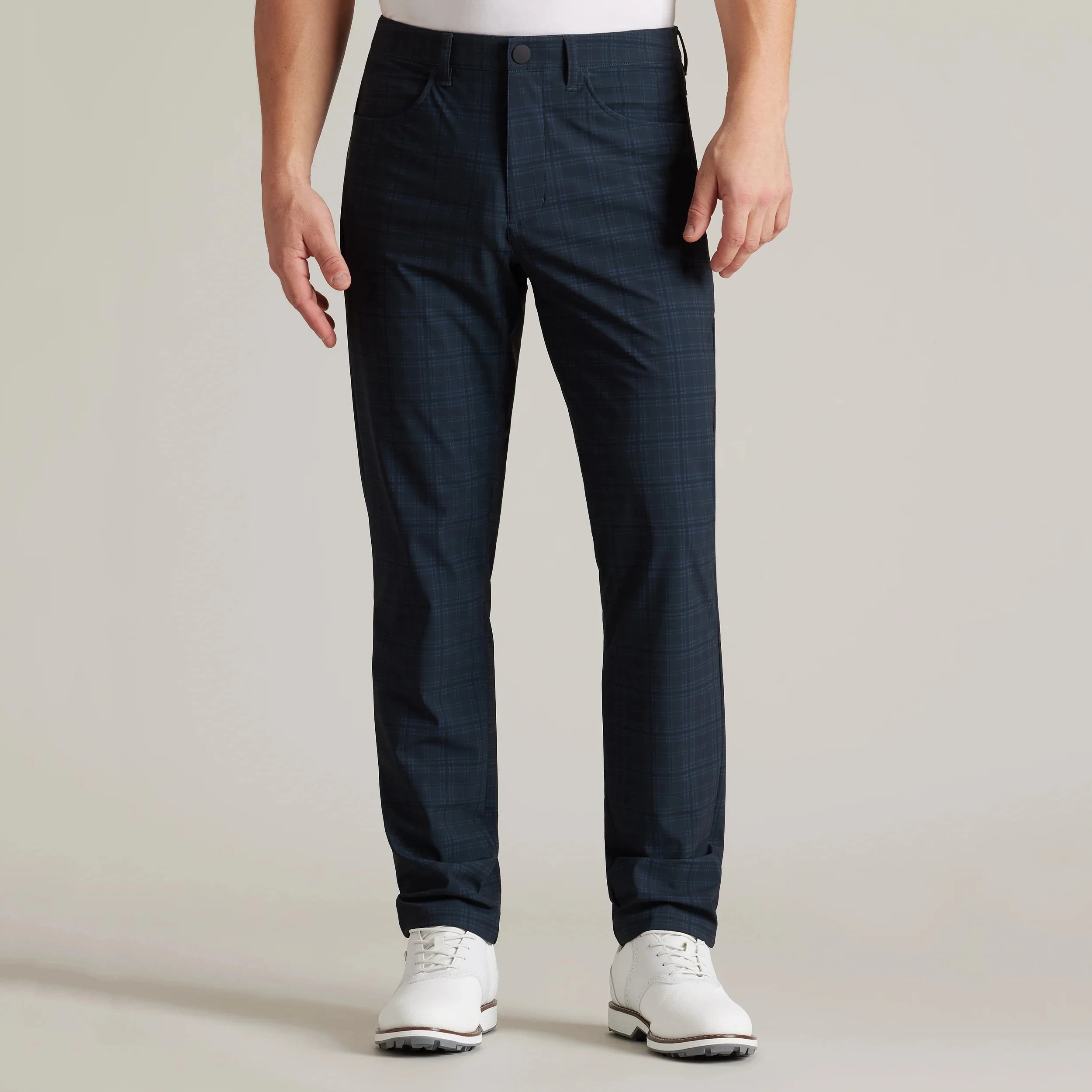 OEM Custom Men'e Lightweight Knit Performance Golf Pants Button Closure Golf Pants With 5 Pockets