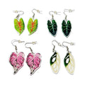 Tropical Monstera Leaf Hoop Charm Earrings Statement Acrylic Monstera Leaf Earrings Summer Jewellery Gift for Her