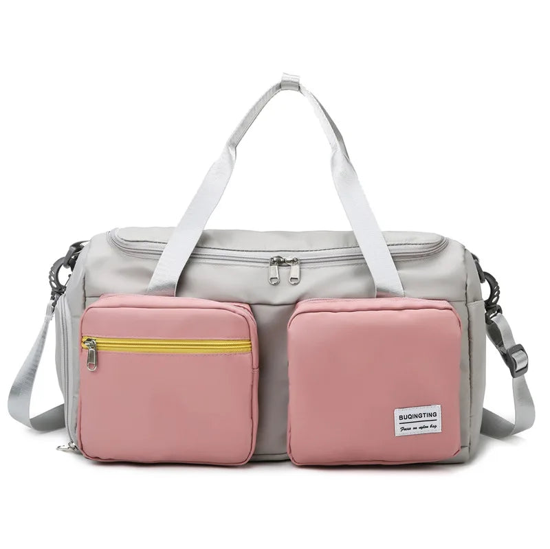 2024 Custom Duffle Bag for Women Outdoor Fashionable Gym & Sports Travel Bags with Zipper Closure Shoe Compartment Logo Included