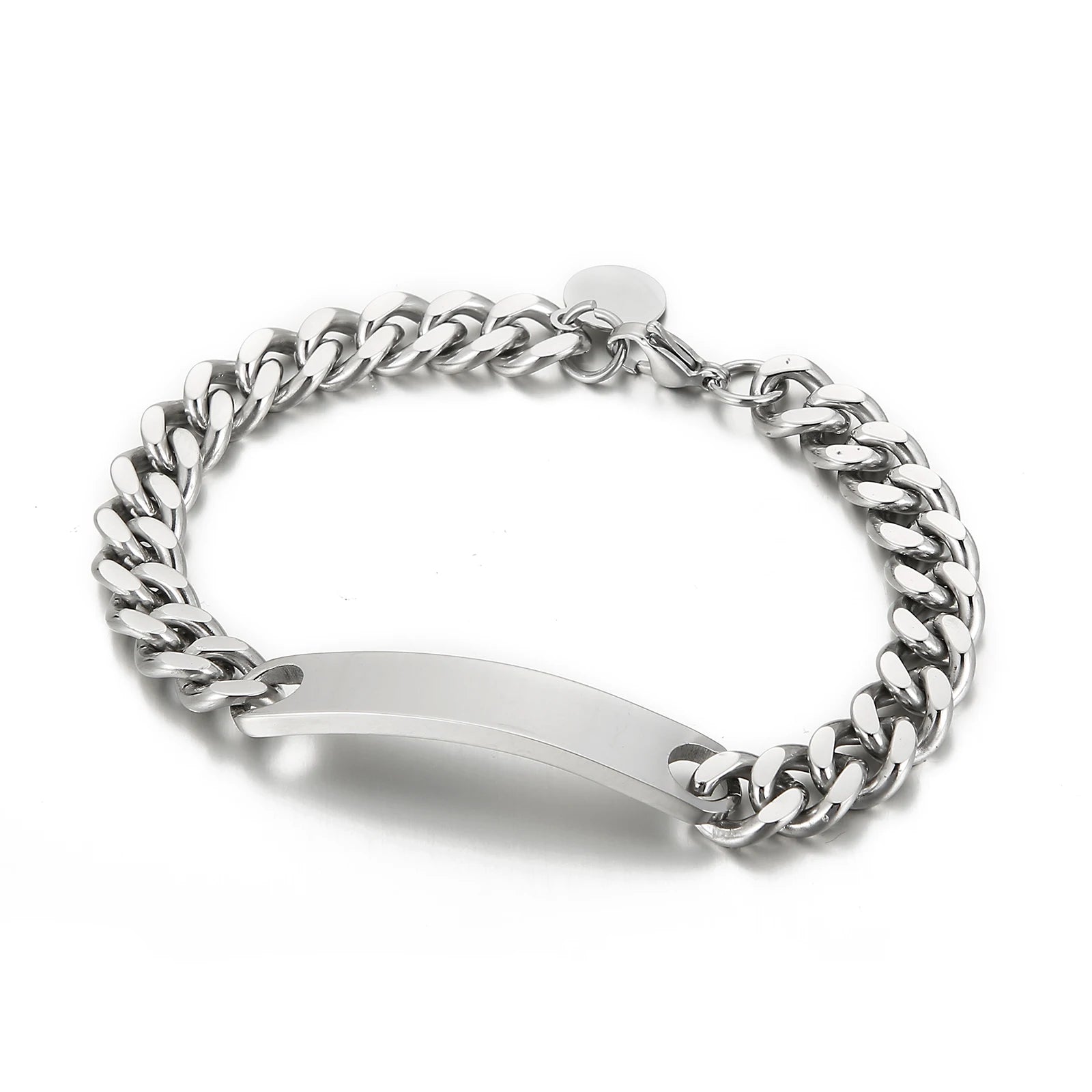 KALEN Personality 22cm Men Shiny Bracelet Fashion Stainless Steel Bracelets Jewelry