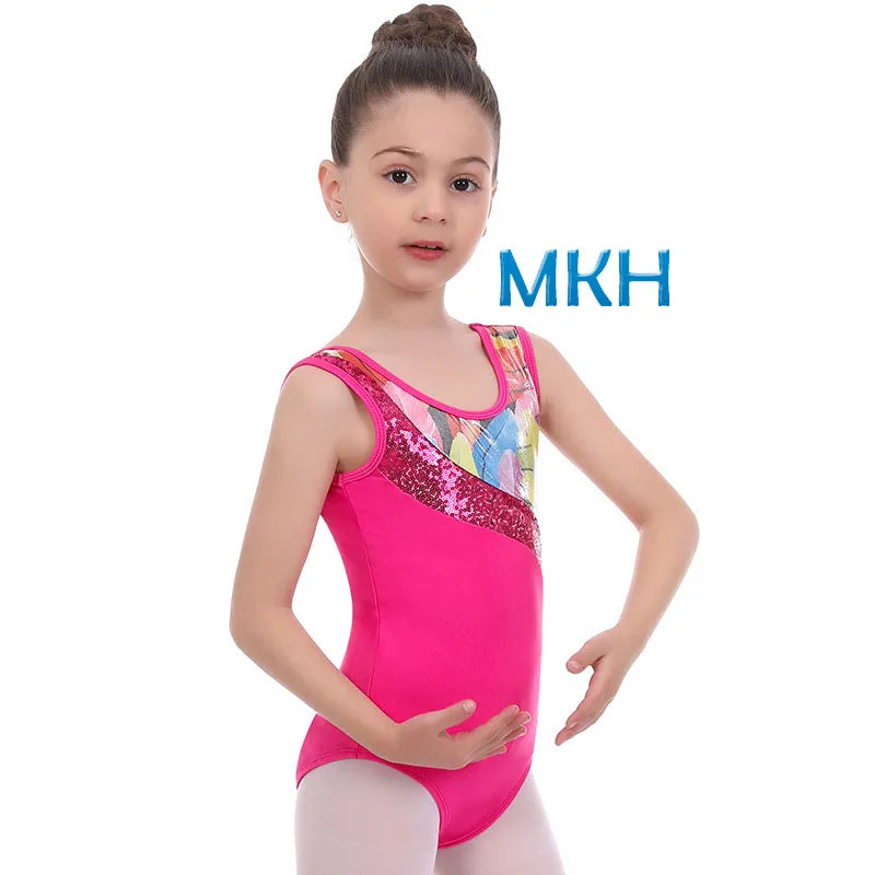 Short Sleeve Leotards for Girls Gymnastics Dance