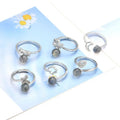 Factory Promotion Ball Gemstone Adjustable Ring Natural and Exquisite Labradorite Ball Ring