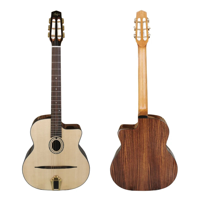 Aiersi Brand Handmade Oval Hole Gypsy Jazz Guitar  Custom logo Archtop Professional Bluegrass Acoustic String Instrument