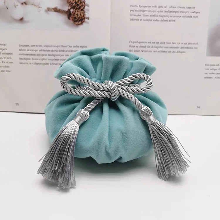 Custom Pink Velvet Jewelry Pouch with Drawstring Custom Jewelry Drawer Box Packaging for Necklaces Watches Glasses Rings