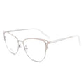 LY6602 Women's Glasses Cat Eye Shape Silver Design Metal Ultralight Frame Optical Glasses