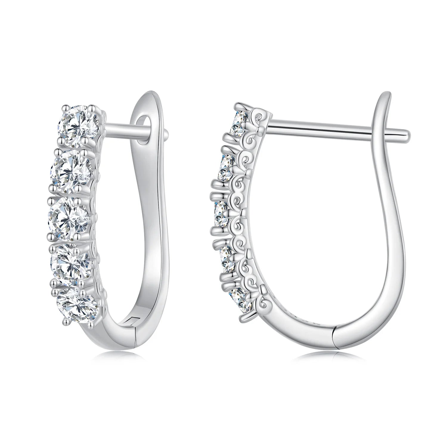 925 Sterling Silver Earrings Moissanite Earrings U-shaped Ear Buckle