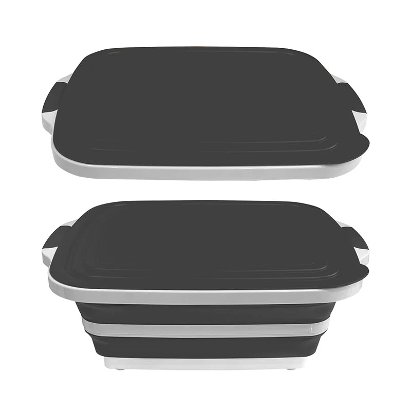 Multifunction 8L Folding Cutting Board 16L Collapsible Cutting Board BBQ Prep Tub with Draining Hole