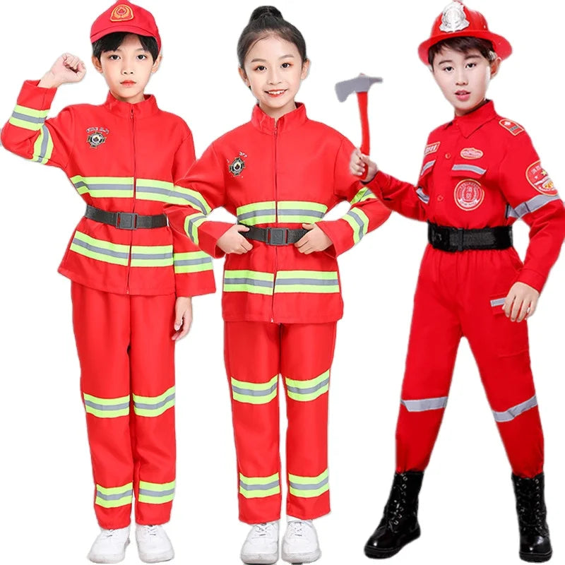 Kids Fireman Costume Toy for Kids Boys Girls Complete Firefighter Accessories