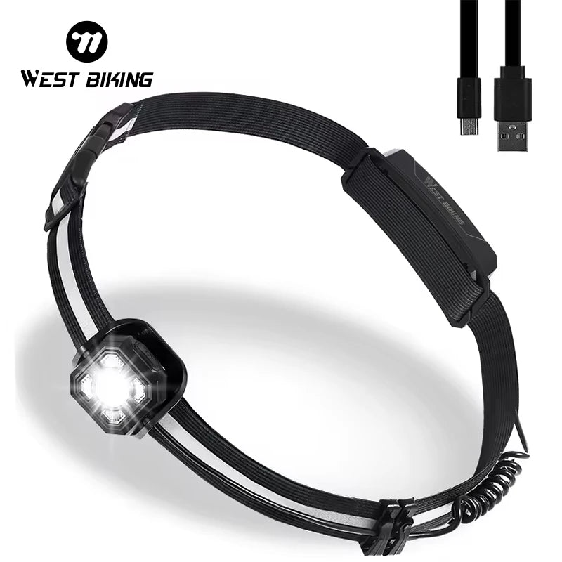 USB Chargeable West Bike Running Waist Light 300 Lumens IPX4 Waterproof 30 Degree Tiltable Head 3 Modes-Bicycle Accessories
