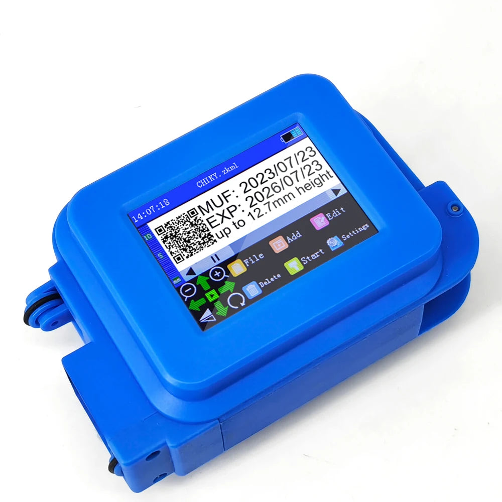 High-Speed 12.7mm Handheld Inkjet Printer Gun Fast Dry 600dpi Barcode Expiry Date Coding for Plastic Carton Labeling New