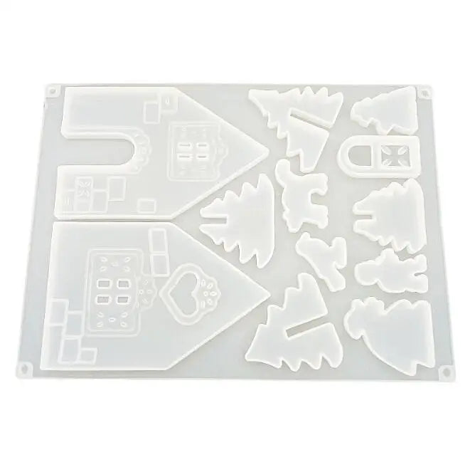 HY Christmas House Silicone Casting Mold DIY Craft Making
