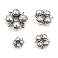 5 Sets 6 8 10 12mm Round Stainless Steel Connected Clasps Beads Charms End Caps for DIY Couple Bracelet Necklace Making