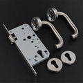 Brushed Stainless Steel 304 Round Pipe Dummy Door Handle Keyless Entry Aisle Corridor Passage Door Knob Lock