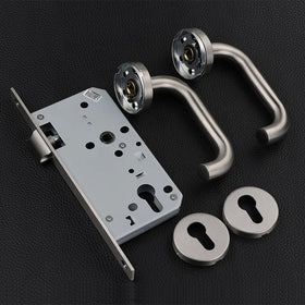 Brushed Stainless Steel 304 Round Pipe Dummy Door Handle Keyless Entry Aisle Corridor Passage Door Knob Lock