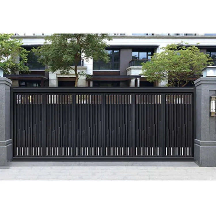 Electric Aluminium Gate Custom Modern Villa Automatic Sliding Aluminium Gate Door