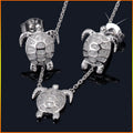 Jasen Fashion Jewelry Set 925 Sterling Silver Zircon Stone Turtle Necklace Earring Jewelry Set for Children