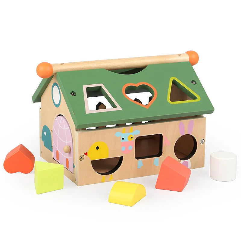Multifunctional Wooden Children Wisdom Box Math Learning Geometric Shape Pairing Blocks Kids Early Educational Toys