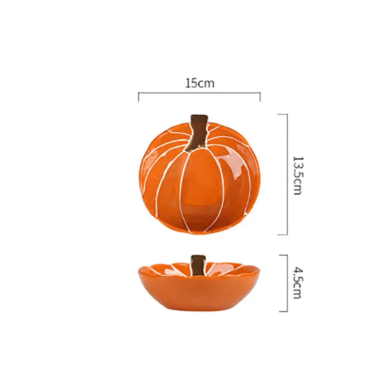 Original Pumpkin Bowl Domestic Ceramic Cute Baby Complementary Bowl Children Tableware Fruit Salad Breakfast Bowl