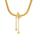 Popular Bohemian Women Summer Stainless Steel Sake Chain Butterfly Charm Pendant Necklace
