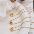 Trendy Waterproof 18K Gold Plated Stainless Steel Hot Sale Non Tarnish Necklace Interlocking Charm Pendant Necklaces YF4140