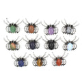 Jewelry Creativity Natural Stone tiger Eye Green Aventurine Brooch Gemstone Crystal Spider Animal Pendant Necklace