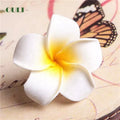 Wholesale Q-1218  Egg Flower Artificial Foam Frangipani Plumeria Hair Clips Flowers for Hawaii Wreath