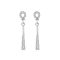 Fashion 925 sterling silver women fashion simple diamond round shape personality geometric drop earrings